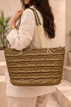 The Padded Olive Shopper