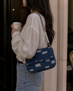 The Pearl & Denim Flap Bag